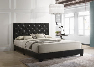 English Elm Modern Pu Leather Platform Bed Tall Tufted Headboard Sleek Bedroom Statement B2771P498507