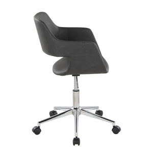 English Elm Margarite Modern Task Chair In Grey Faux Leather With Chrome Base – Ergonomic Comfort & Style B202P223922