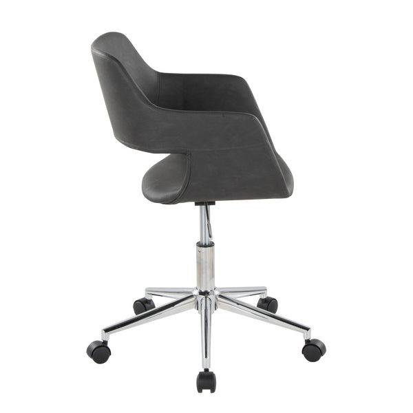 English Elm Margarite Modern Task Chair In Grey Faux Leather With Chrome Base – Ergonomic Comfort & Style B202P223922