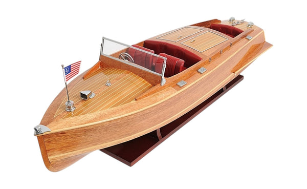 HomeRoots c1938 Chris Craft Runabout Handcrafted Model – Stunning Nautical Decor with Authentic Details & Finish 401203