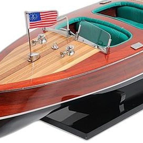 Homeroots C1928 Chris Craft Triple Cockpit Large Painted Model  Solid Wood 401204