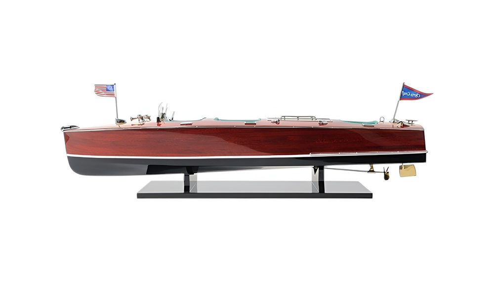 HomeRoots c1928 Chris Craft Triple Cockpit Model - Handcrafted Nautical Replica for Collectors & Decor Lovers 401204