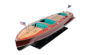 Homeroots C1928 Chris Craft Triple Cockpit Large Painted Model  Solid Wood 401204