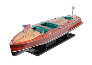 Homeroots C1928 Chris Craft Triple Cockpit Large Painted Model  Solid Wood 401204