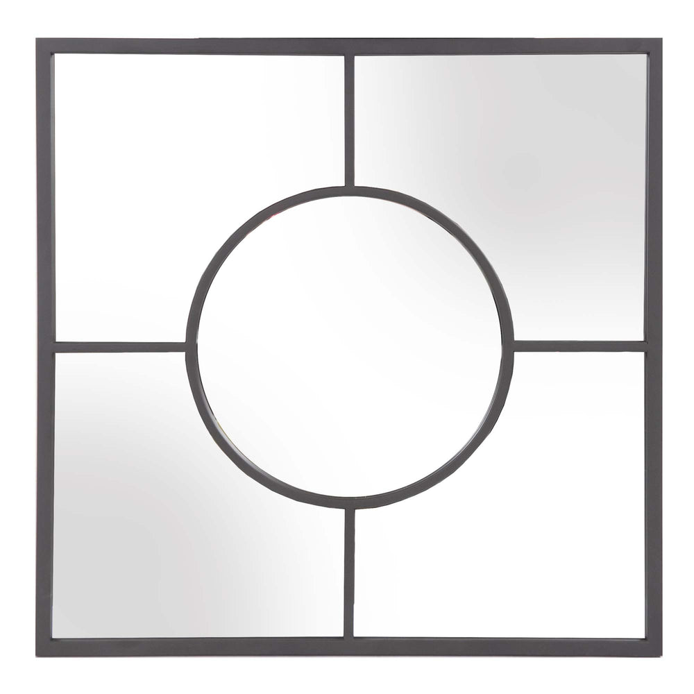 Homeroots 24" Graphite Square Metal Framed Accent Mirror  Metal 401205
