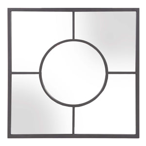Homeroots 24" Graphite Square Metal Framed Accent Mirror  Metal 401205
