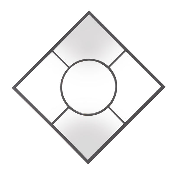 Homeroots 24" Graphite Square Metal Framed Accent Mirror  Metal 401205