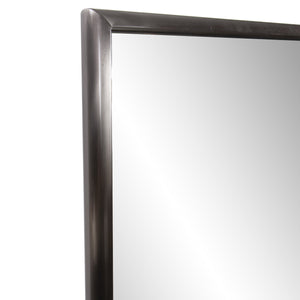 Homeroots 60" Gray Metal Framed Full Length Hanging Mirror  Stainless Steel 401207