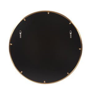 Homeroots 32" Antiqued Brushed Brass Round Wall Mirror  Stainless Steel 401208