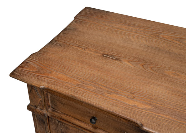 Sarreid Diamond Wall Sideboard In Rich Brown - Stylish Reclaimed Pine With 3 Drawers & 3 Removable Shelves Brown  40121-2