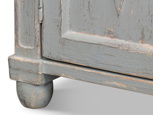 Sarreid Diamond Wall Sideboard In Blue/Grey - Stylish Reclaimed Pine With 3 Shelves & 3 Drawers For Storage Blue  40121-7