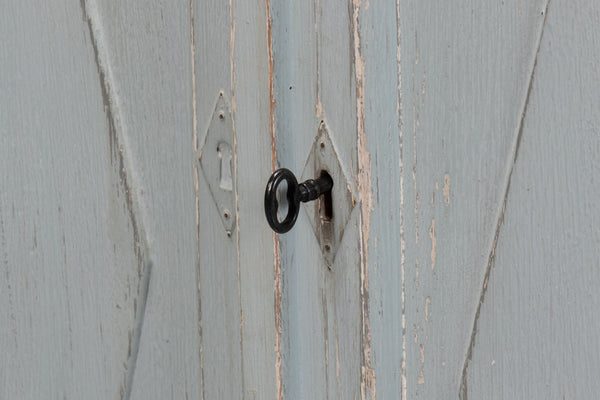 Sarreid Diamond Wall Sideboard In Blue/Grey - Stylish Reclaimed Pine With 3 Shelves & 3 Drawers For Storage Blue  40121-7