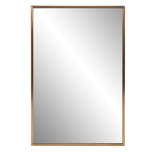 Homeroots Antiqued Brushed Brass Rectangular Wall Mirror  Stainless Steel 401212