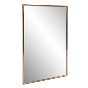 Homeroots Antiqued Brushed Brass Rectangular Wall Mirror  Stainless Steel 401212