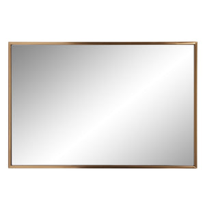 Homeroots Antiqued Brushed Brass Rectangular Wall Mirror  Stainless Steel 401212