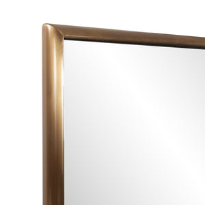 Homeroots Antiqued Brushed Brass Rectangular Wall Mirror  Stainless Steel 401212