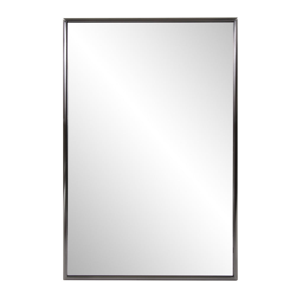 Homeroots 36" Gray Metal Framed Accent Mirror  Stainless Steel 401213