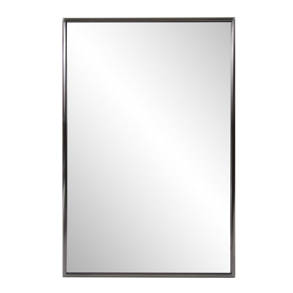 Homeroots 36" Gray Metal Framed Accent Mirror  Stainless Steel 401213