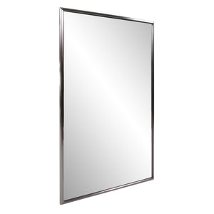 Homeroots 36" Gray Metal Framed Accent Mirror  Stainless Steel 401213