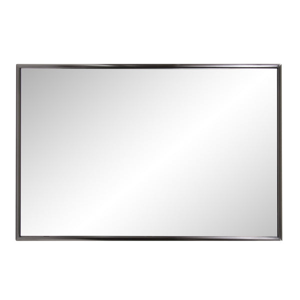Homeroots 36" Gray Metal Framed Accent Mirror  Stainless Steel 401213