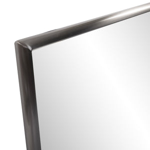 Homeroots 36" Gray Metal Framed Accent Mirror  Stainless Steel 401213