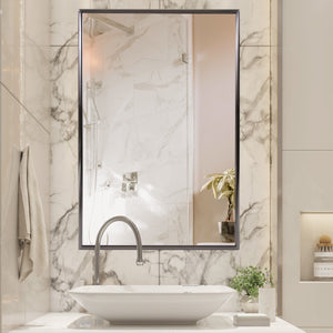 Homeroots 36" Gray Metal Framed Accent Mirror  Stainless Steel 401213