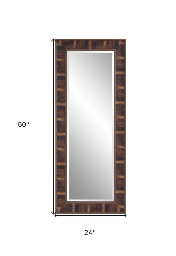 Homeroots 60" Gray Plastic Framed Full Length Hanging Mirror  Polystyrene 401214