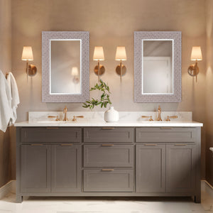 Homeroots 35" Gray Faux Wood Framed Accent Mirror  Polystyrene 401216