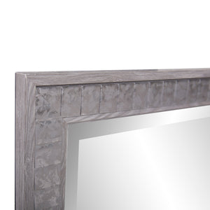 Homeroots Warm Gray Faux Wood Square Mirror  Polystyrene 401218