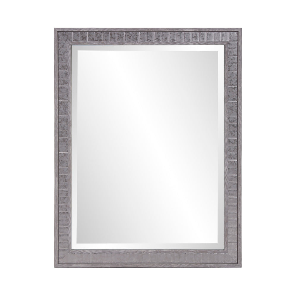 Homeroots Warm Gray Faux Wood Rectangle Mirror  Polystyrene 401219