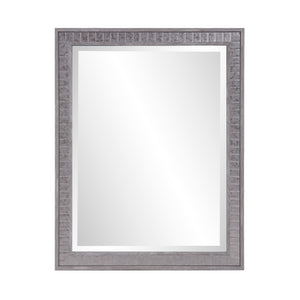 Homeroots Warm Gray Faux Wood Rectangle Mirror  Polystyrene 401219