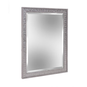 Homeroots Warm Gray Faux Wood Rectangle Mirror  Polystyrene 401219