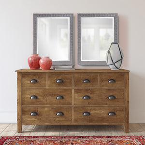 Homeroots Warm Gray Faux Wood Rectangle Mirror  Polystyrene 401219