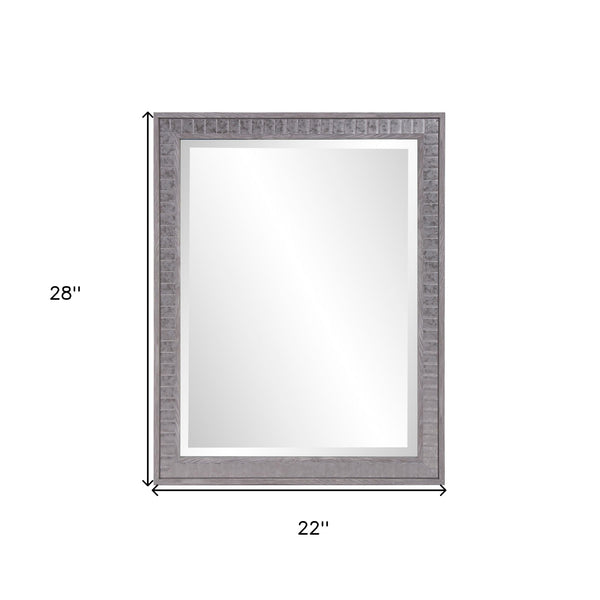 Homeroots Warm Gray Faux Wood Rectangle Mirror  Polystyrene 401219
