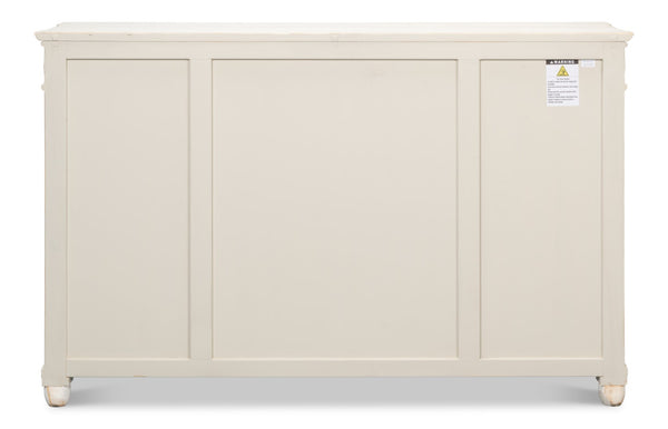 Sarreid Diamond Wall Sideboard With Whitewash Finish - Reclaimed Pine, 3 Shelves & 3 Drawers For Storage White  40121