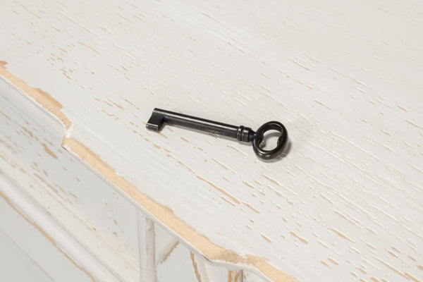 Sarreid Diamond Wall Sideboard With Whitewash Finish - Reclaimed Pine, 3 Shelves & 3 Drawers For Storage White  40121