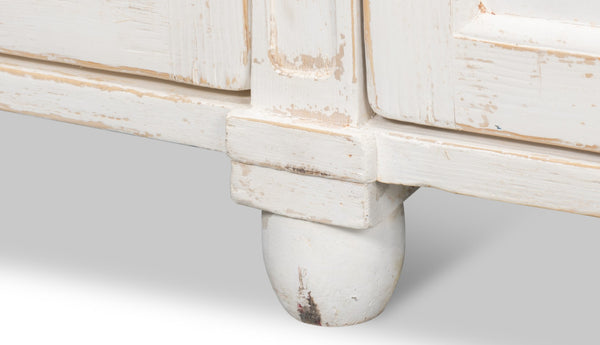 Sarreid Diamond Wall Sideboard With Whitewash Finish - Reclaimed Pine, 3 Shelves & 3 Drawers For Storage White  40121