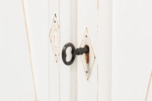 Sarreid Diamond Wall Sideboard With Whitewash Finish - Reclaimed Pine, 3 Shelves & 3 Drawers For Storage White  40121