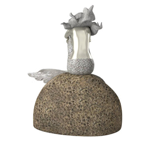 Homeroots 10" Brown And Silver Contemplative Mermaid Resin Tabletop Sculpture  Resin 401222