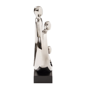 Homeroots Modern Silver And Black Family Trio Sculpture  Metal 401224