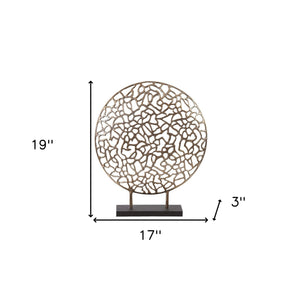 Homeroots Bronze And Black Abstract Coral Sculpture  Metal 401226