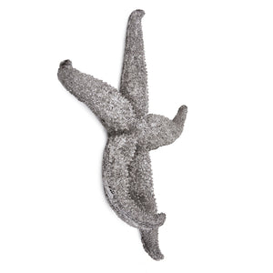 Homeroots 15' Silver Pewter Textured Starfish Wall Art Unframed Textual Art Wall Art  Resin 401228