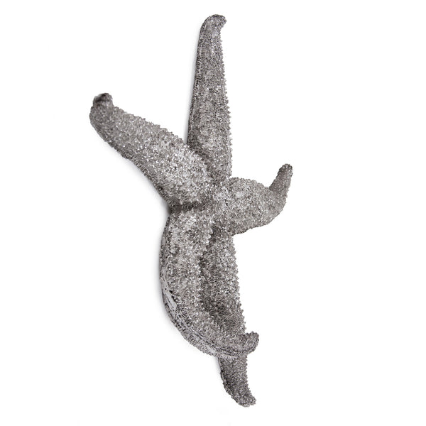 Homeroots 15' Silver Pewter Textured Starfish Wall Art Unframed Textual Art Wall Art  Resin 401228