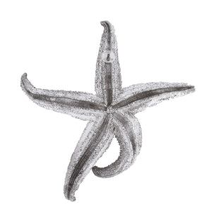 Homeroots 15' Silver Pewter Textured Starfish Wall Art Unframed Textual Art Wall Art  Resin 401228