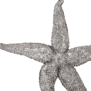 HomeRoots 15" Antiqued Silver Starfish Sculpture - Coastal Wall Art for Beach Homes & Nautical Decor Style 401228