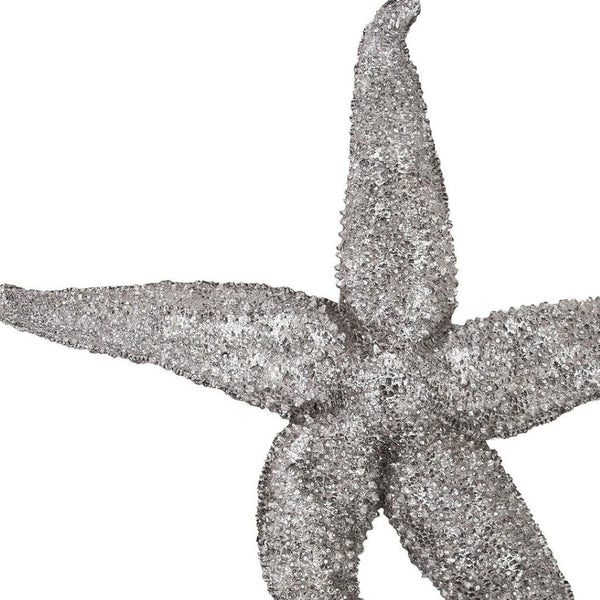 HomeRoots 15" Antiqued Silver Starfish Sculpture - Coastal Wall Art for Beach Homes & Nautical Decor Style 401228