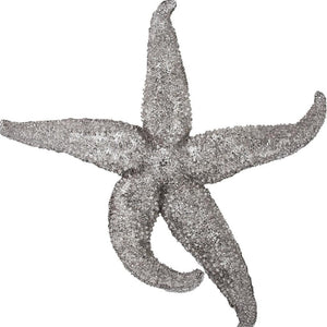 HomeRoots 15" Antiqued Silver Starfish Sculpture - Coastal Wall Art for Beach Homes & Nautical Decor Style 401228