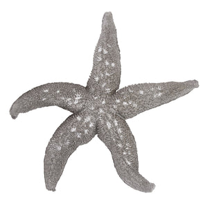 Homeroots 19" Silver Pewter Textured Starfish Wall Art  Resin 401229