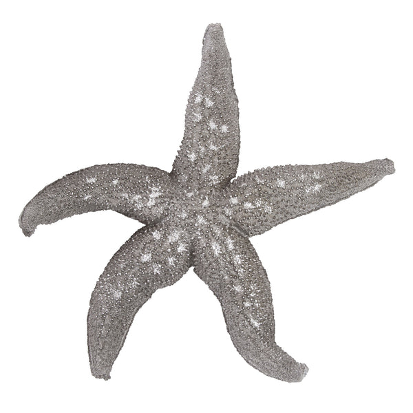 Homeroots 19" Silver Pewter Textured Starfish Wall Art  Resin 401229