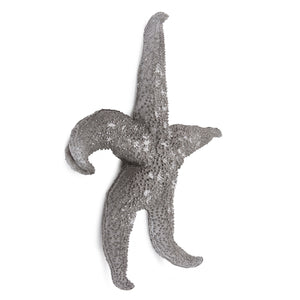 Homeroots 19" Silver Pewter Textured Starfish Wall Art  Resin 401229